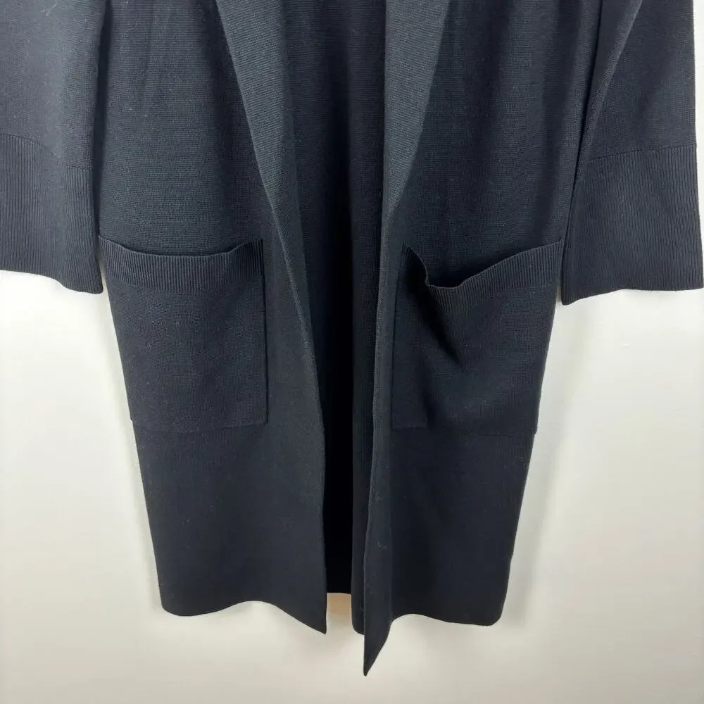 J. Crew Ella open-front long sweater-blazer NEW XS oversized Black AD753